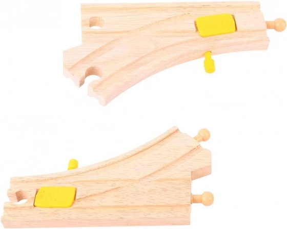Drevená ŕadiaca výhybka pre vláčikodráhy Bigjigs Rail 2 Ks