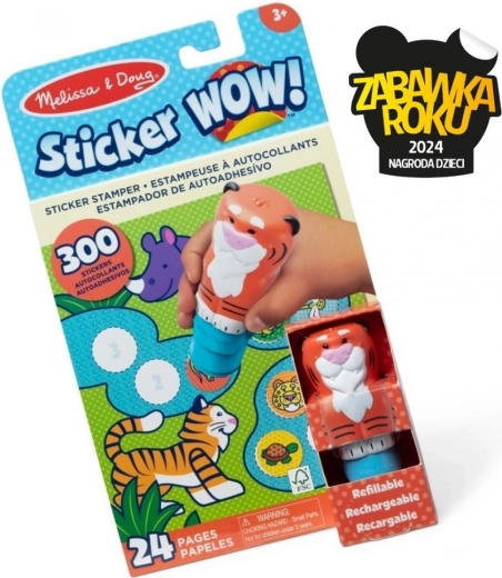 Sticker WOW! Knižka a pečiatka s nálepkami - Tiger
