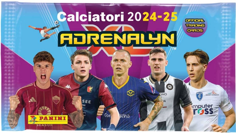 Panini FIFA 365 2024/2025 Serie A zberateľské karty Adrenalyn XL – booster 6 kariet