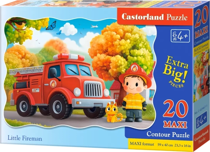 Puzzle malý hasič MAXI 20 dielikov CASTORLAND