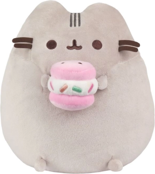 plyšová mačka Pusheen s makrónkou 24 cm