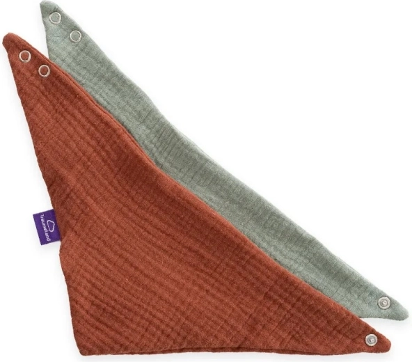 Träumeland bandana slintáčik terrakota a šalviovo zelený - 2 ks
