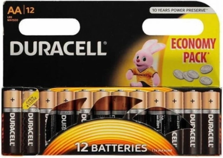 Alkalické batérie AA DURACELL MN1500, balenie 12 ks