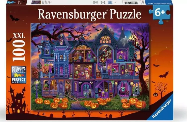 Ravensburger puzzle Párty v strašidelnom dome XXL 100 dielikov