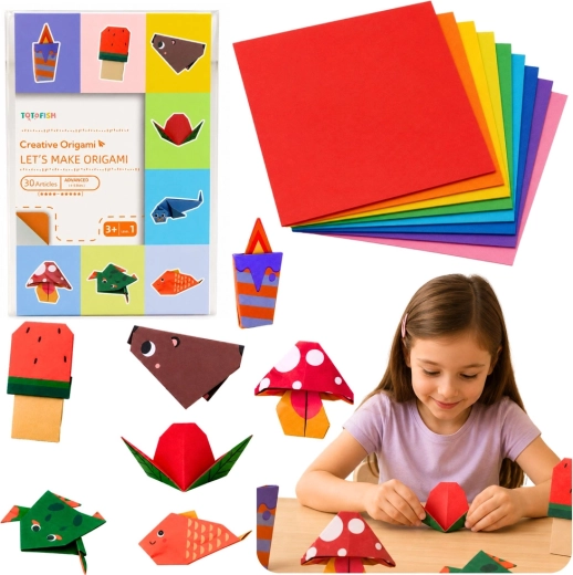 Farebný zošit na origami pre deti – zvieratká, 30 listov