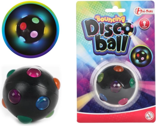 Svietiaca skákacia loptička Disco 6 cm