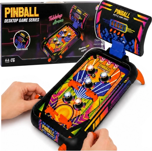 Stolný pinball (flipper) so svetlami, zvukmi a počítadlom bodov