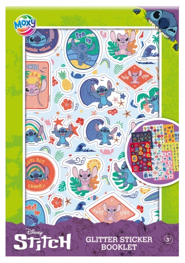 Moxy trblietavé nálepky Stitch – blok nálepiek A5