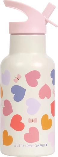 A Little Lovely Company nerezová fľaša na pitie 350 ml srdce