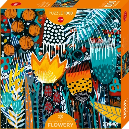 HEYE štvorcové puzzle Flowery: Tropické slnko 1000 dielikov