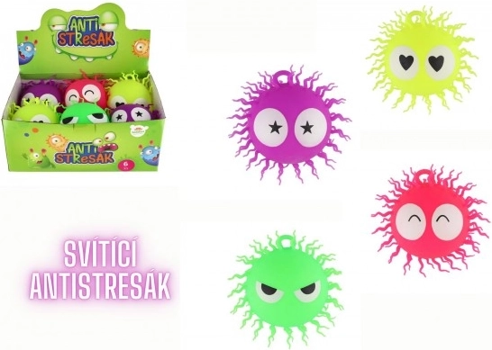 Antistresová chlpatá guľôčka silikónová so svetlom