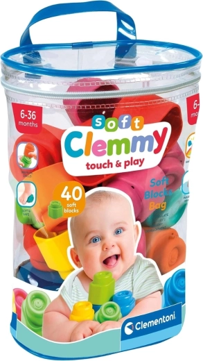 Clementoni Soft Clemmy mäkké kocky pre bábätká – 40 ks