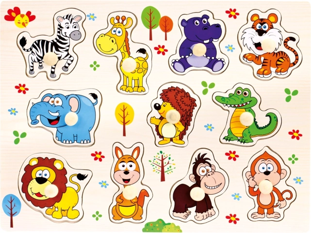 Bino drevené puzzle safari 11 dielikov