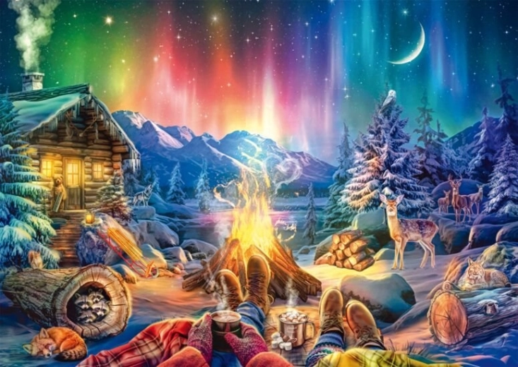 Puzzle Romantika pri ohni pod hviezdami 1000 dielikov SCHMIDT