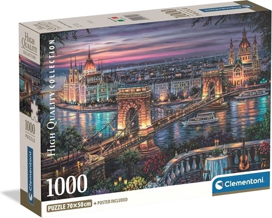 Clementoni puzzle Compact Svetlá na Dunaji 1000 dielikov