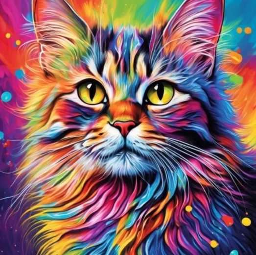 Norimpex Diamantové maľovanie Portrét farebného mačiatka 30x40cm