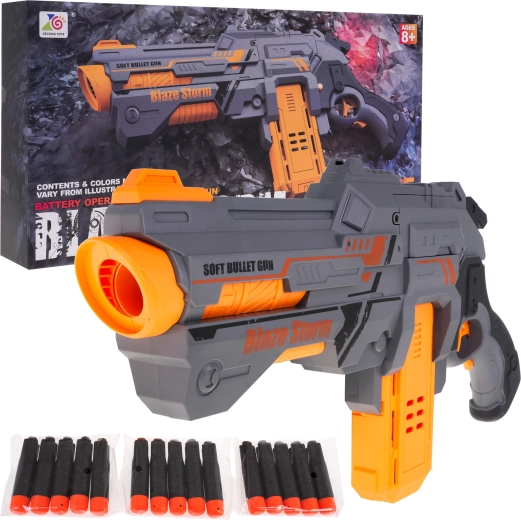 blaze storm poloautomatická pištoľ na mäkké náboje – sivá