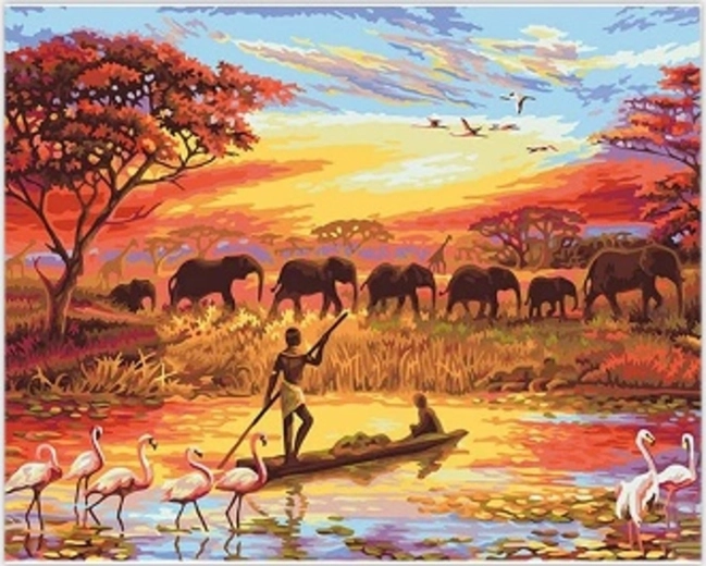 Norimpex maľovanie podľa čísel Africká savana 40 × 50 cm