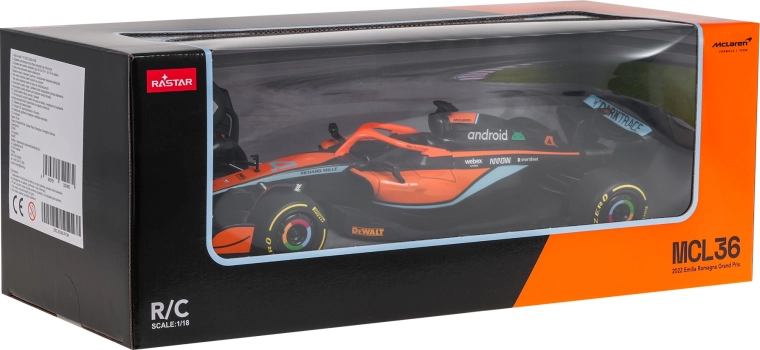 Rastar diaľkovo ovládaný model monopostu McLaren MCL36 v mierke 1:18