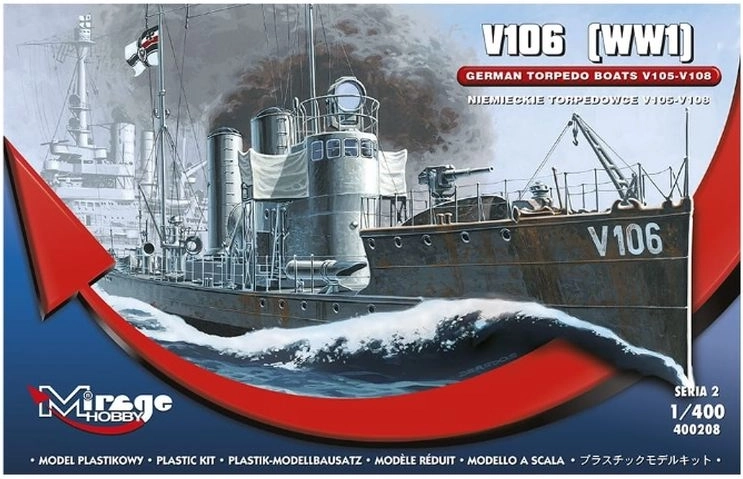 Mirage stavebnica modelu torpédového člna SMS V106 1:400