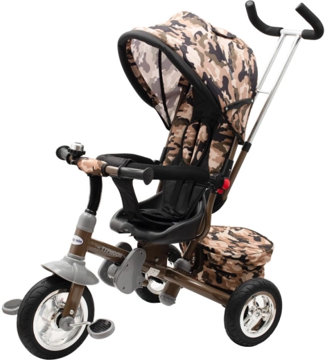 Detská trojkolka 3v1 s otočným sedadlom 360° Baby Mix Typhoon, army