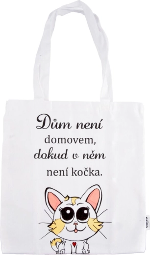 Bavlnená taška CAT HOME biela