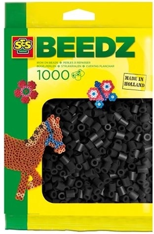 SES Creative zažehľovacie korálky čierne 1000 ks