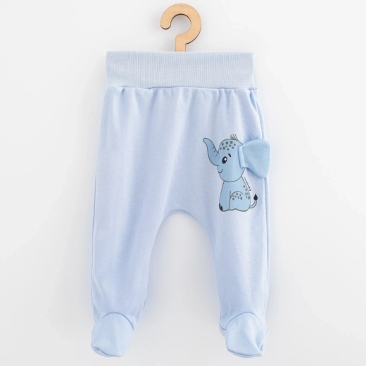 Dojčenské bavlnené polodupačky New Baby Happy Elephant modré 68