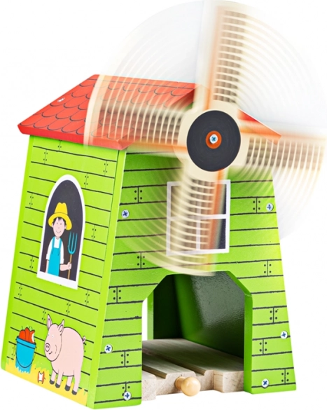 drevený veterný mlyn na vláčikodráhu Bigjigs Rail