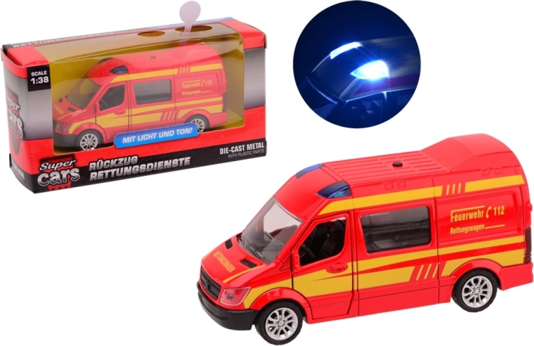 Super Cars hasičský autobus so spätným chodom so svetlom a zvukom 1:43 - 1 kus