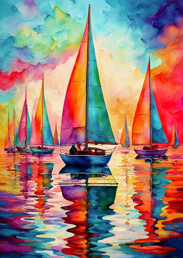 Enjoy puzzle farebné plachetnice 1000 dielikov