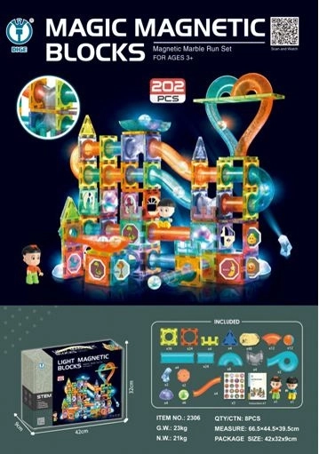 Magnetické stavebnice 202 dielov