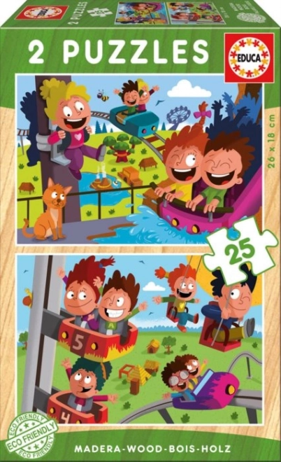 Drevené puzzle Zábavný park 2x25 dielikov od EducA