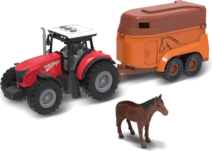 Traktor s prívesom pre kone so svetelnými a zvukovými efektmi
