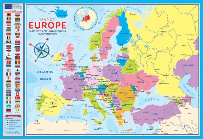 EUROGRAPHICS puzzle mapa Európy 200 dielikov