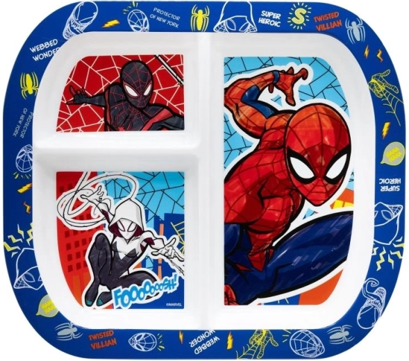 Delený plastový tanier Spiderman