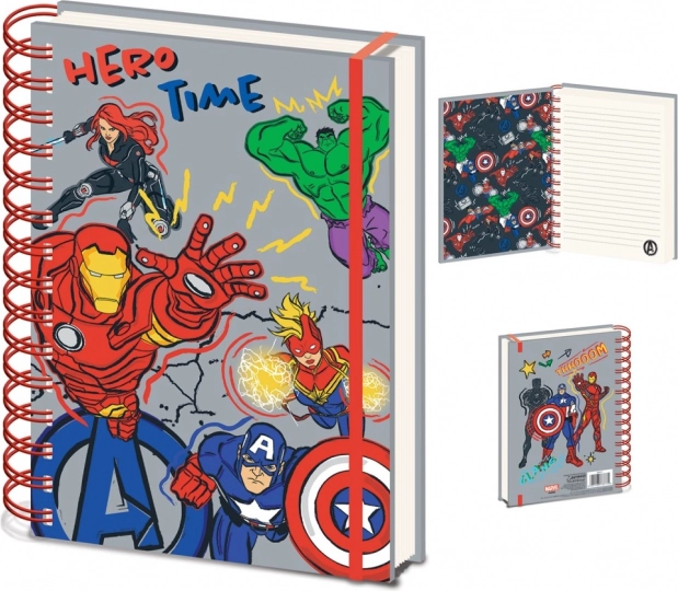 Krúžkový blok A5 AVENGERS Hero, linajkovaný