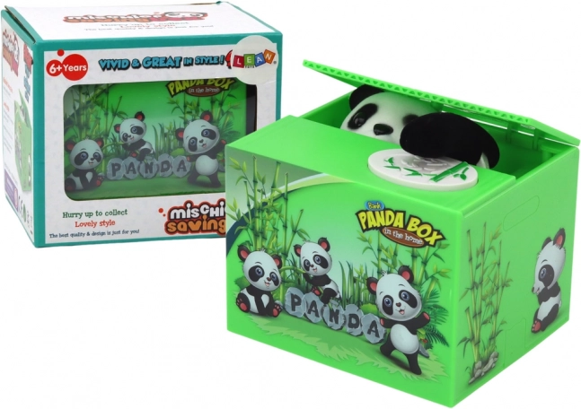 Pokladnička Panda Učíme sa šetriť Medvedík Zelená krabička
