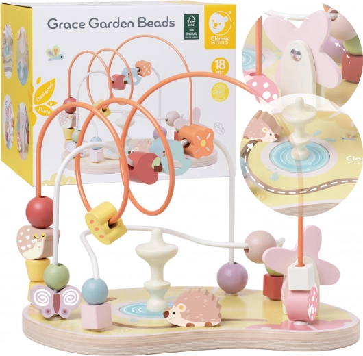 Drevený korálikový labyrint CLASSIC WORLD GRACE GARDEN BEADS 18 m+