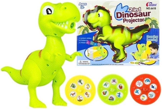 dinosauří projektor na kreslenie 2v1 so slajdmi a fixkami