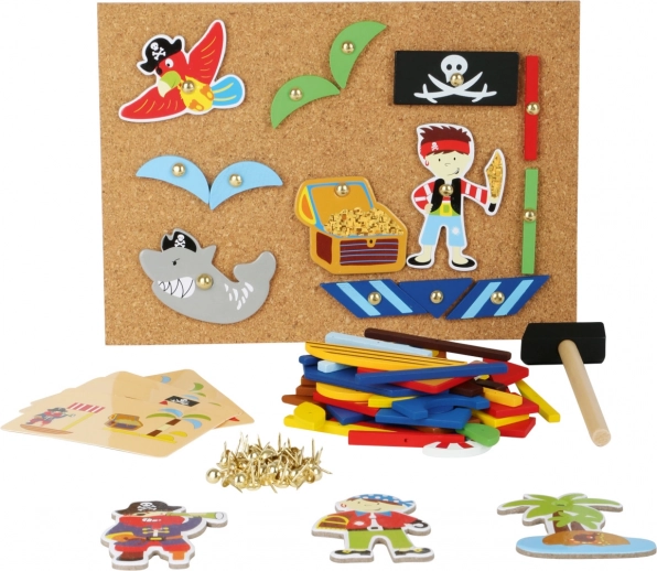 Drevená kreatívna hra Piráti – zatĺkací set small foot