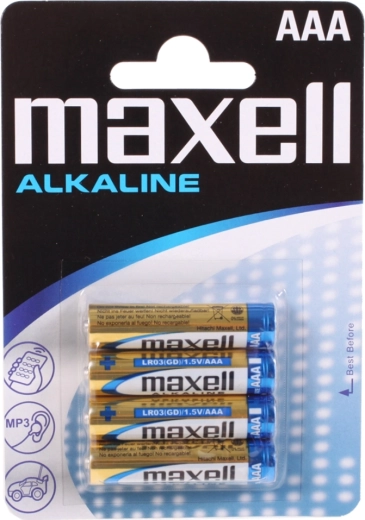 Alkalické batérie Maxell AAA LR03 1,5 V – 4 ks