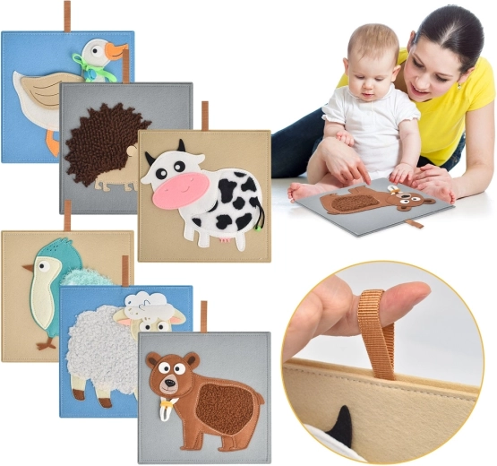 Senzorické obrázky zvieratká 2Kids Toys – sada 6 ks