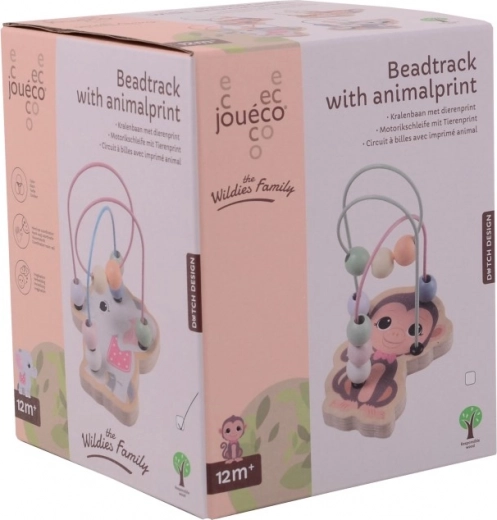 Drevený korálkový labyrint so zvieratkami