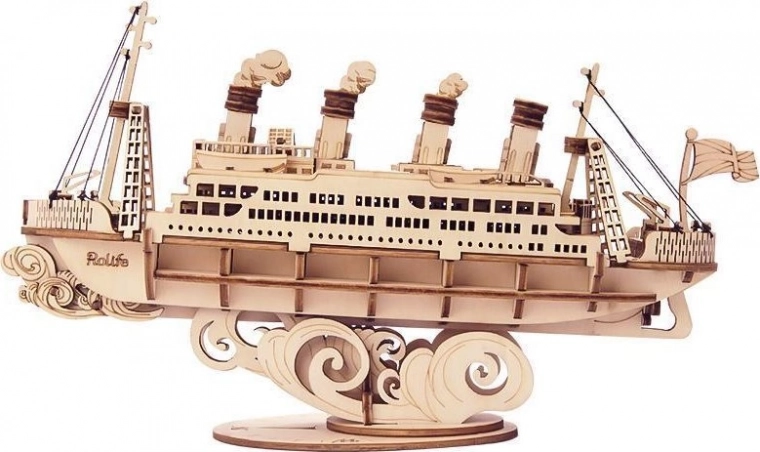 RoboTime drevené 3D puzzle Zaoceánsky parník