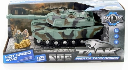Herný tank na batérie s tmavým maskovaním 1:32