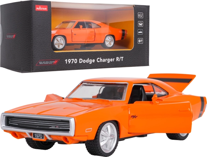 Kovový model Dodge Charger R/T 1970 oranžový 1:36 RASTAR