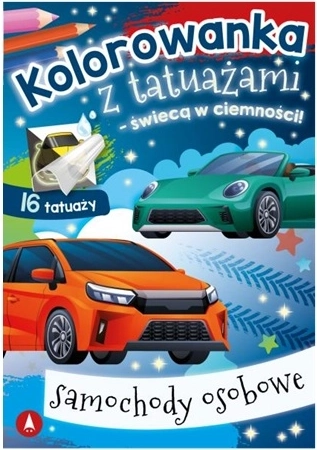Svietiace zmývateľné tetovanie pre deti – osobné autá
