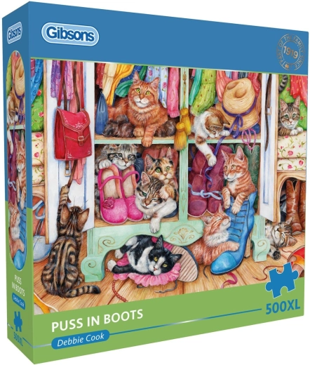 Gibsons puzzle kocúri v čižmách XL 500 dielikov