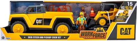 CAT pick-up s prívesom, kolesový nakladač a 2 figúrky